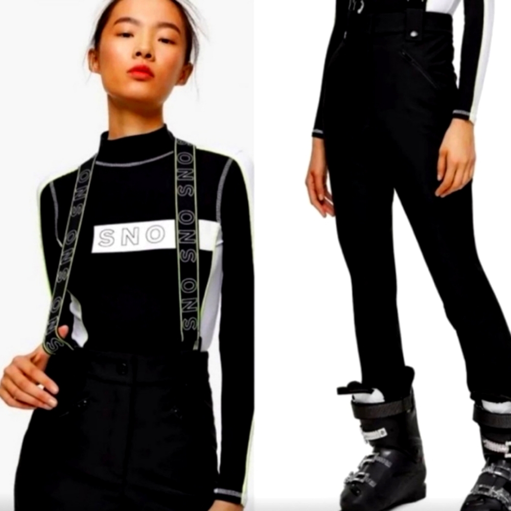 NWT TOPSHOP Sno Suspender pants SKI pants US Size 6.